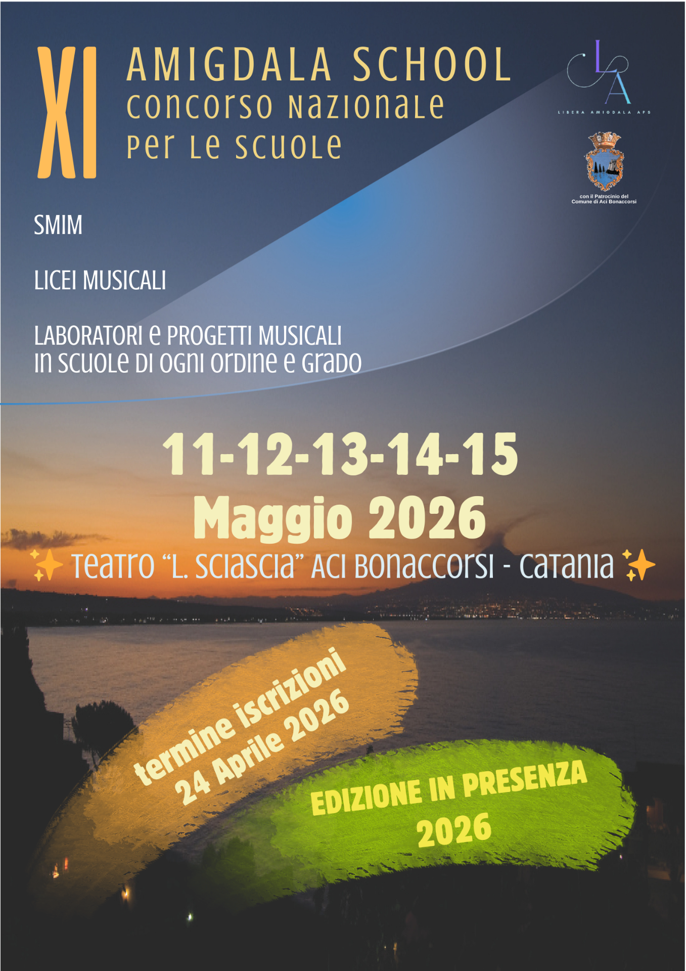 Amigdala School Live è una competizione dedicata esclusivamente alle scuole italiane di ogni ordine e grado, finalizzata alla valorizzazione dei percorsi formativi musicali e alla promozione della partecipazione attiva degli studenti all'interno di un contesto artistico strutturato.